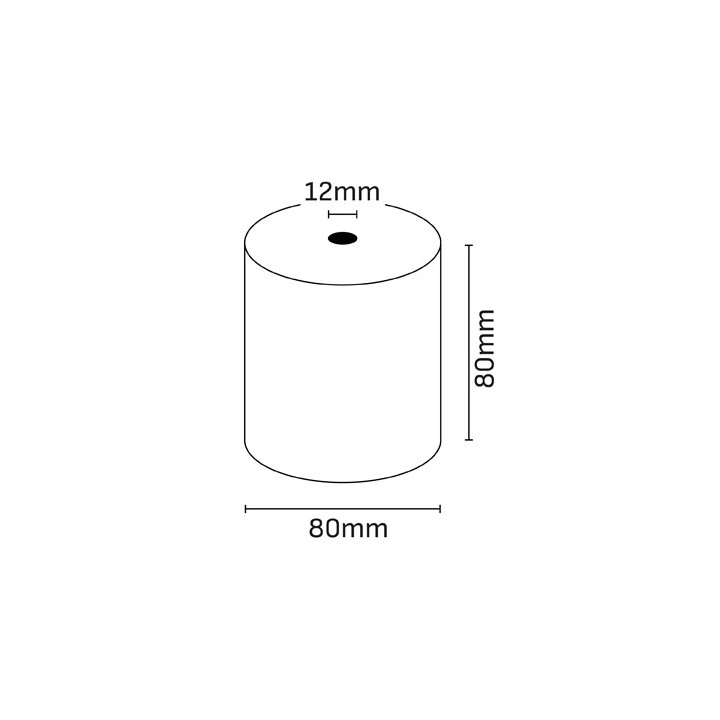 100 Rollos de Papel Termico 57x30x12mm, Libre de BPA, FSC