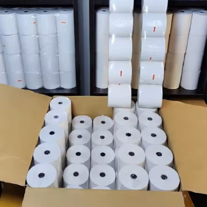 100 Rollos de Papel Termico 57x30x12mm, Libre de BPA, FSC